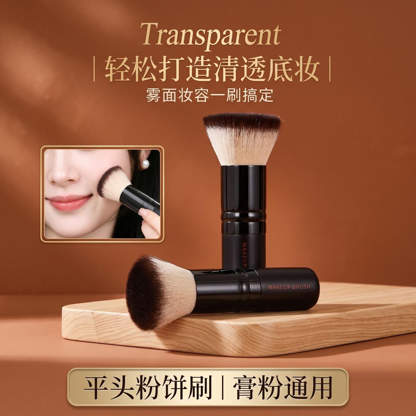 多用平头粉饼刷便捷式化妆刷小号图片