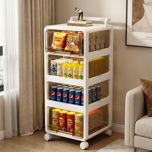抽屉式 置物架 家用桌下零食玩具储物柜收纳柜移动分层小推车免安装