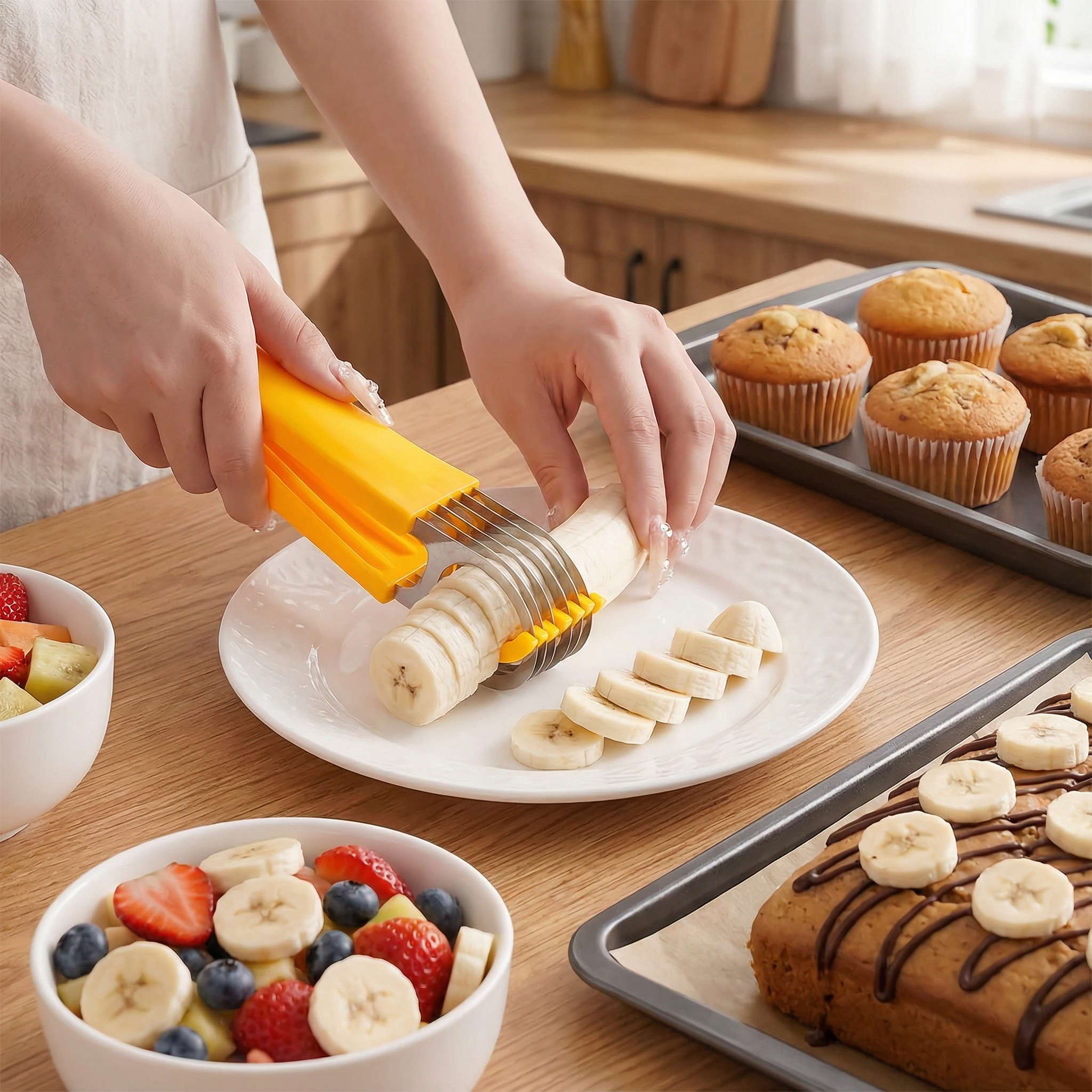 香蕉切片器火腿肠夹子水果分割器