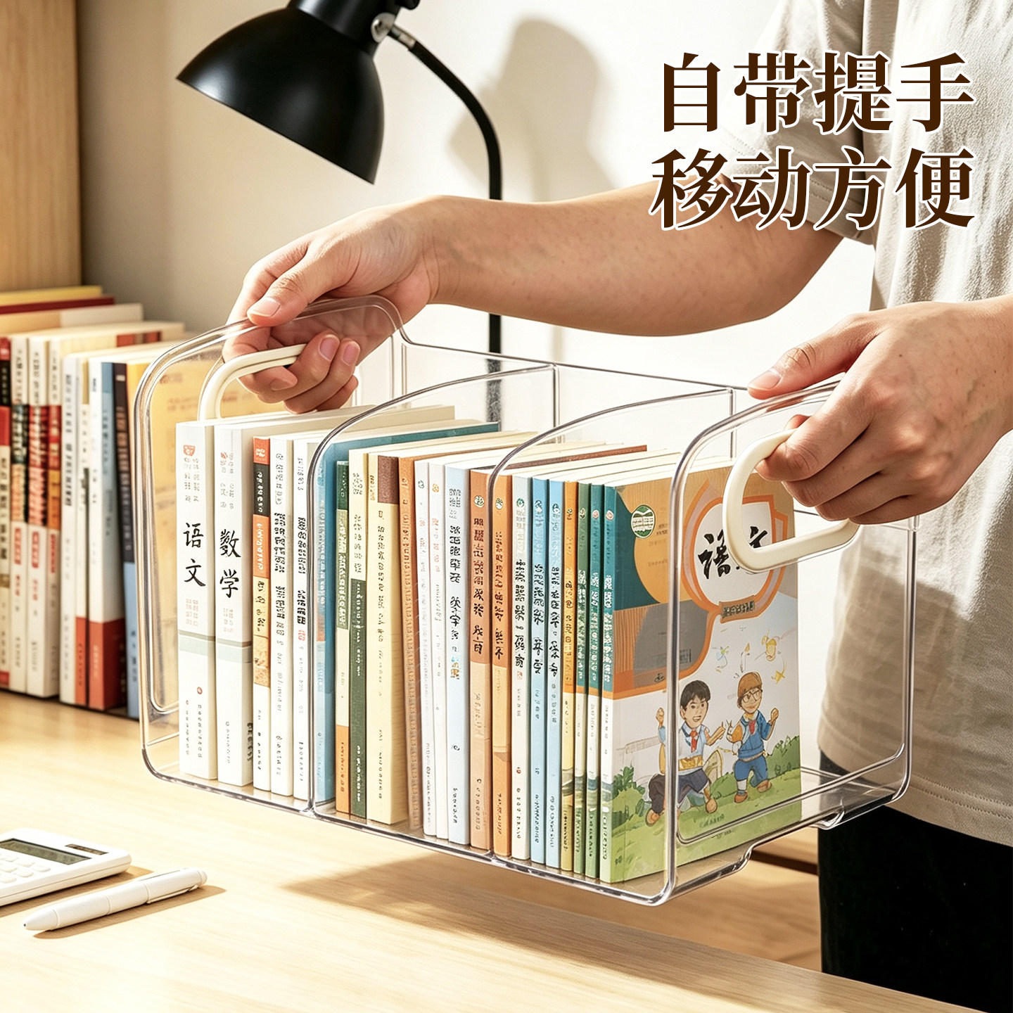 书立架桌面书本收纳架可伸缩儿童绘本书架亚克力透明置物架分隔板