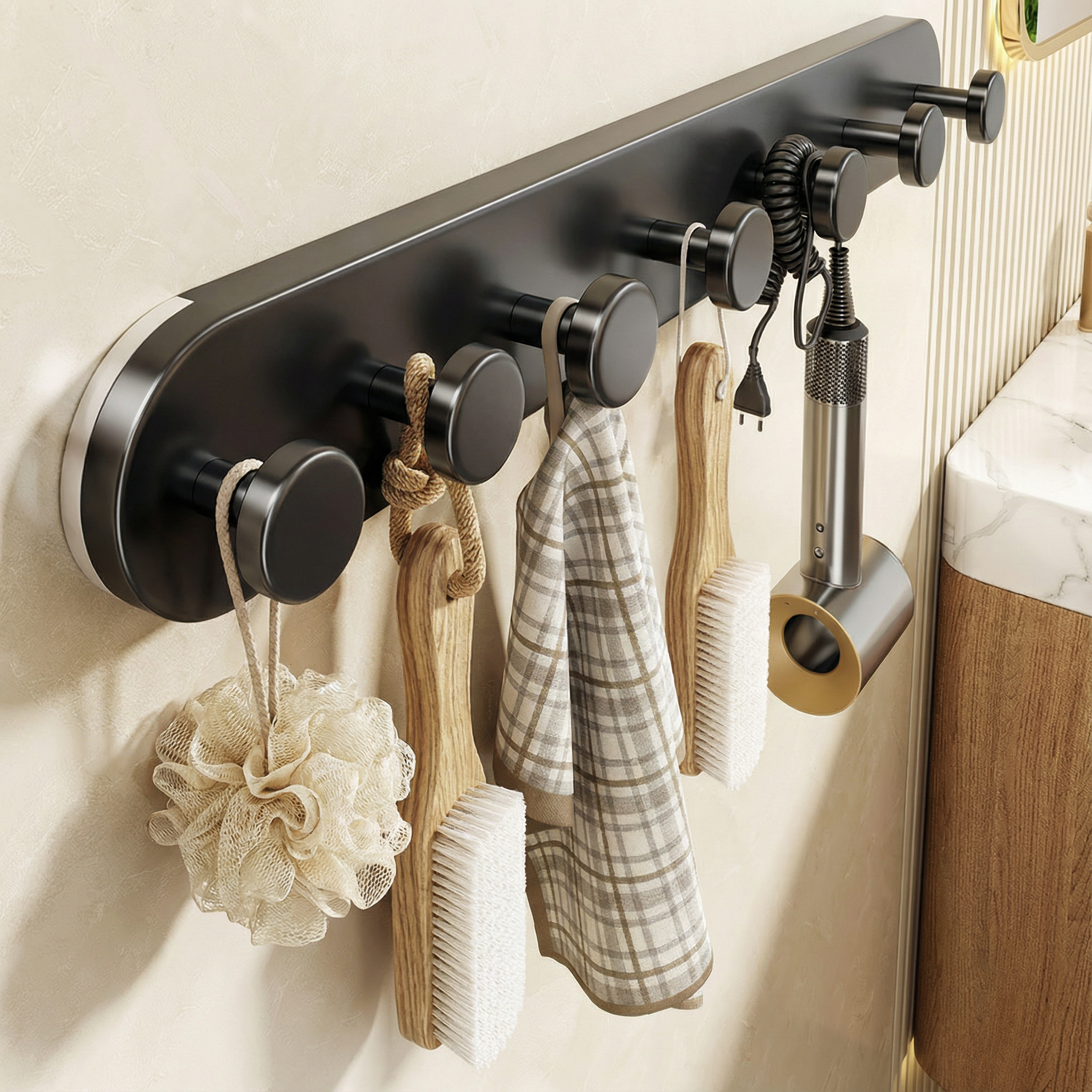 吸盘门后挂衣架免打孔挂钩入户玄关强力承重排钩浴室置物架排钩子,收纳整理,挂门置物架,淘宝优惠券,粉丝福利购,淘宝优惠卷