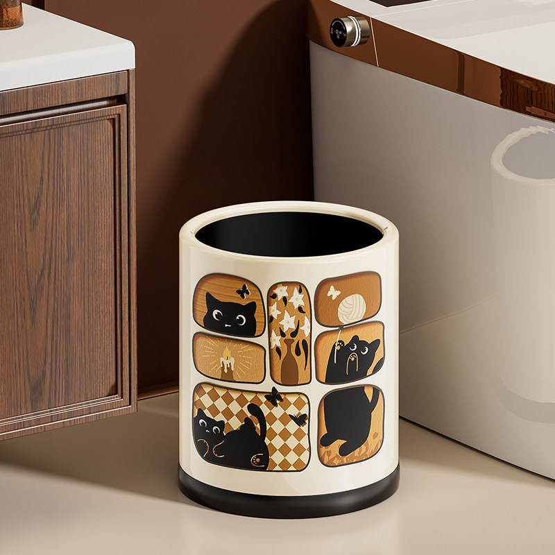 垃圾桶家用2026新款卫生间大容量高颜值客厅带轮可移动厕所专用桶