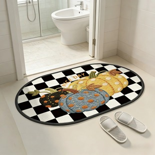 卡通南瓜浴室防滑地垫硅藻泥家用卫生间吸水垫厕所进门高级感脚垫