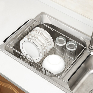 洗碗池水槽沥水架晾碗筷收纳放伸缩厨房碗盘控水水池置物架碗架盘