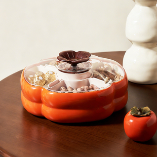 果盘高级感轻奢客厅茶几食品级零食糖果盘分格不串味可拆卸干果盘