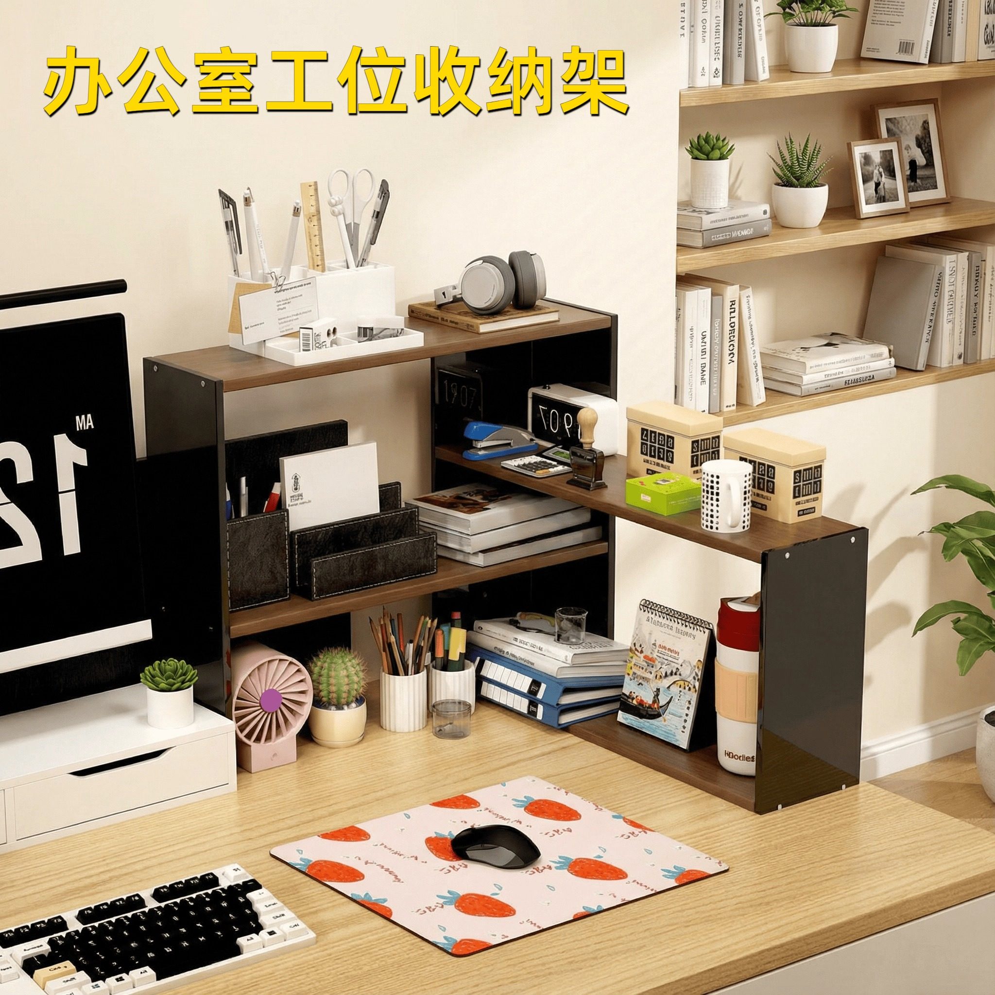 办公室工位桌上拐角书架书桌桌面书立架宿舍书本收纳置物架床头架,厨房/烹饪用具,抹布架/厨房清洁收纳架,淘宝优惠券,粉丝福利购,淘宝优惠卷