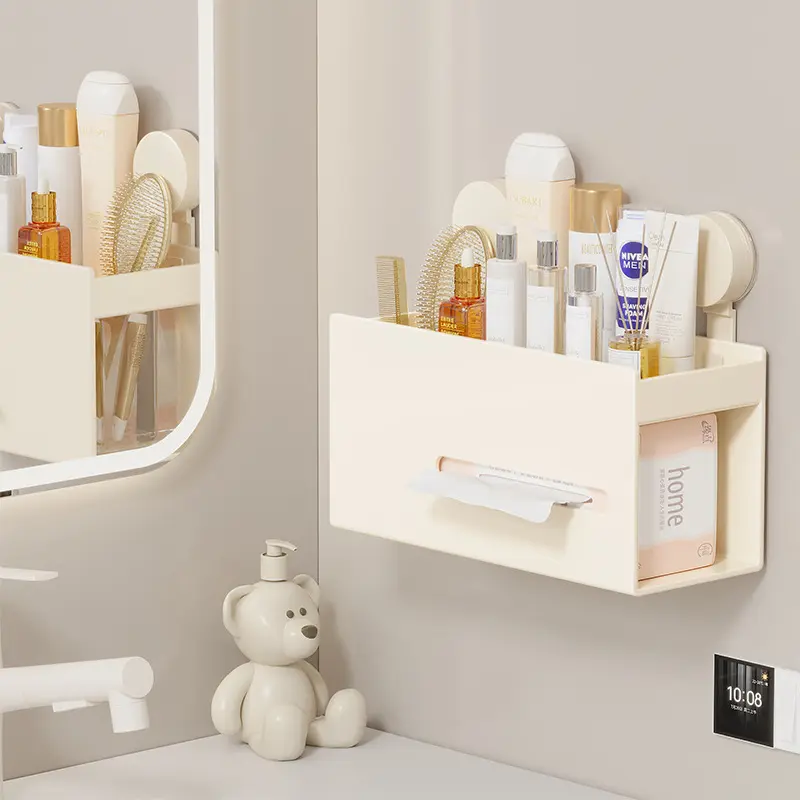 吸盘卫生间纸巾盒壁挂式免打孔