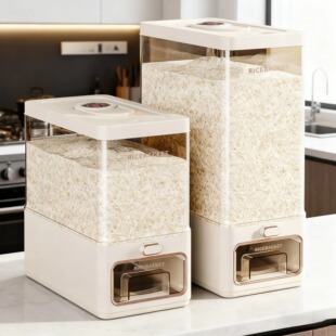一键出米米桶食品级家用密封装米缸大米储存容器防虫防潮储米箱子