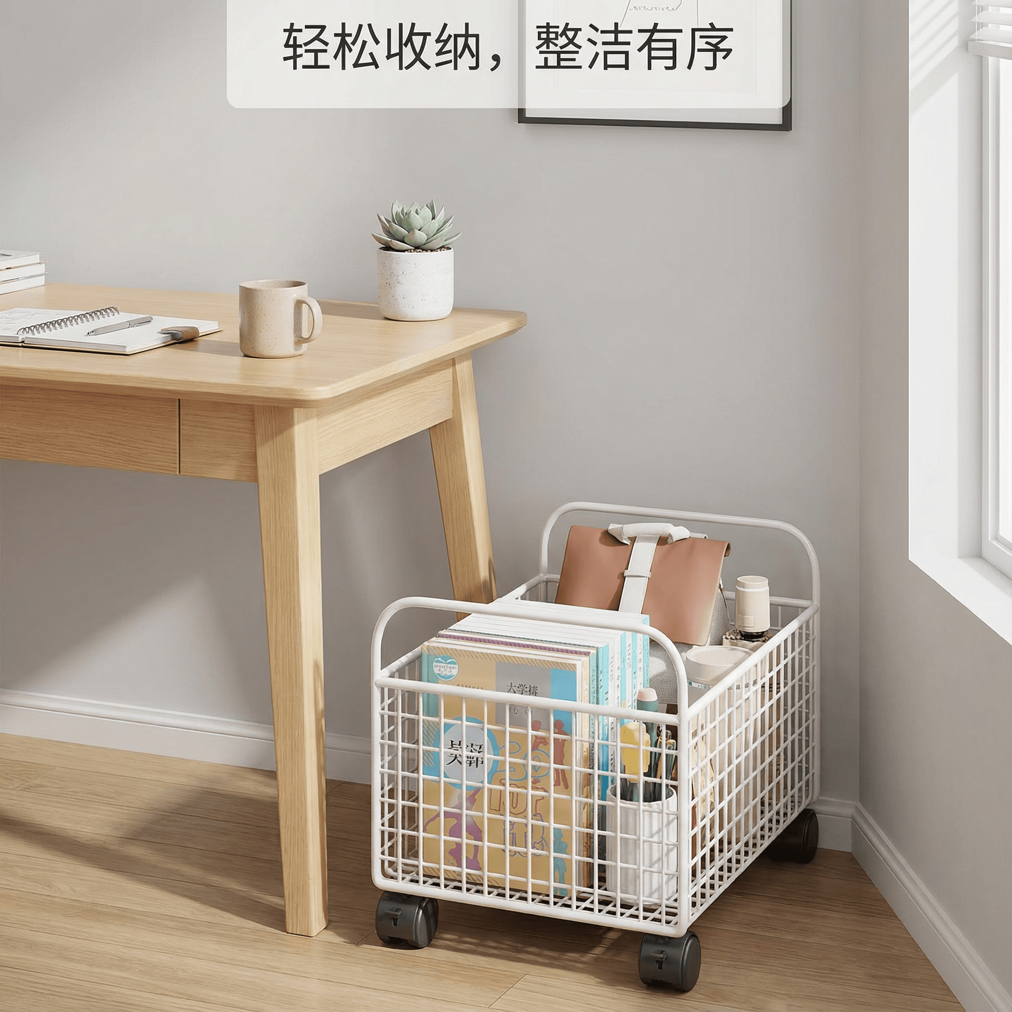 书本收纳箱学生教室用书箱装书箱子桌下书包收纳架桌面放书收纳盒,收纳整理,书桌收纳置物架,淘宝优惠券,粉丝福利购,淘宝优惠卷