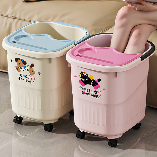 泡脚桶带盖保温加高可移动更省力