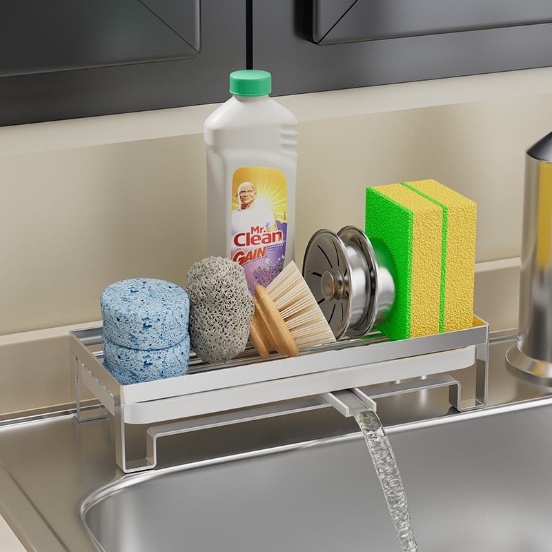 厨房置物架不锈钢海绵架台面