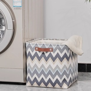 布艺玩具收纳筐棉麻正方形收纳箱加厚收纳盒衣物被子整理脏衣篮子