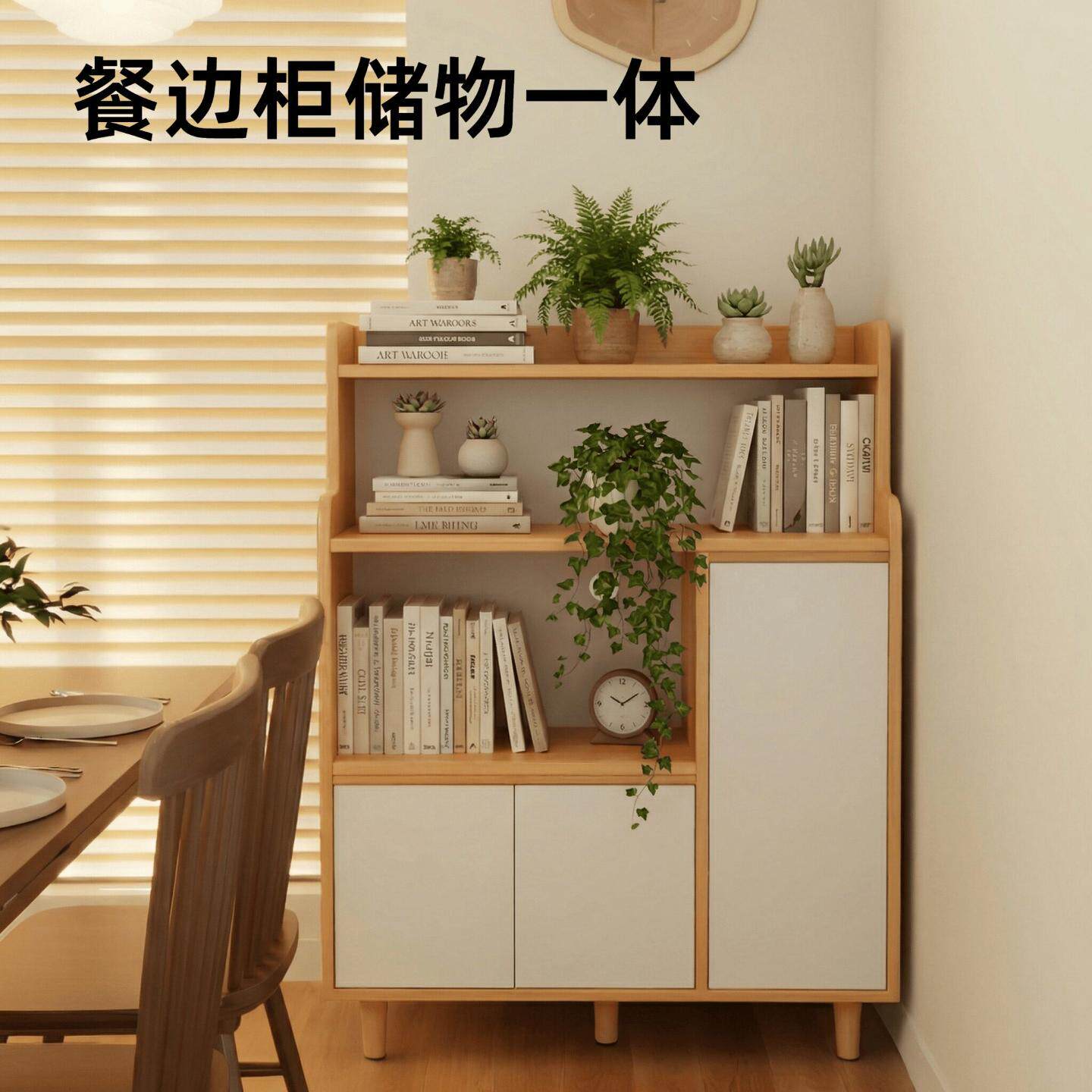 餐边柜储物一体靠墙茶水柜客厅家用新厨房置物边柜简约茶吧柜实木