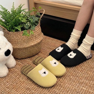 家用毛毛勃肯拖鞋 新品 冬天保暖加绒棉拖 女秋冬季 卡通可爱风棉拖鞋