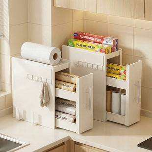 厨房调料架 防尘铁艺置物架调味料整理新款 台面抽拉式 收纳架窄款