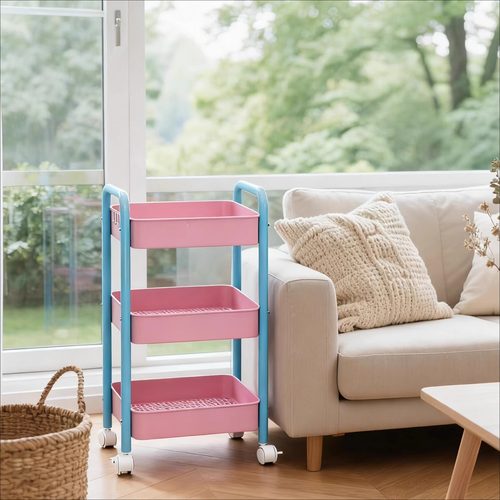 书架落地可移动多层简易书柜家用