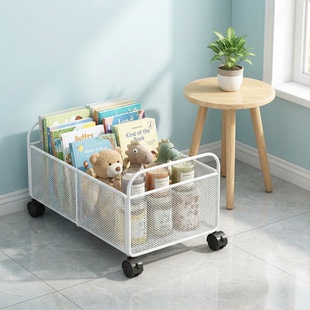 置物架桌下书本书包收纳箱可移动滑轮学生教室用桌面放书收纳书架
