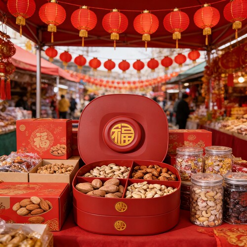 【2层带盖8格分类】过年款干果盘