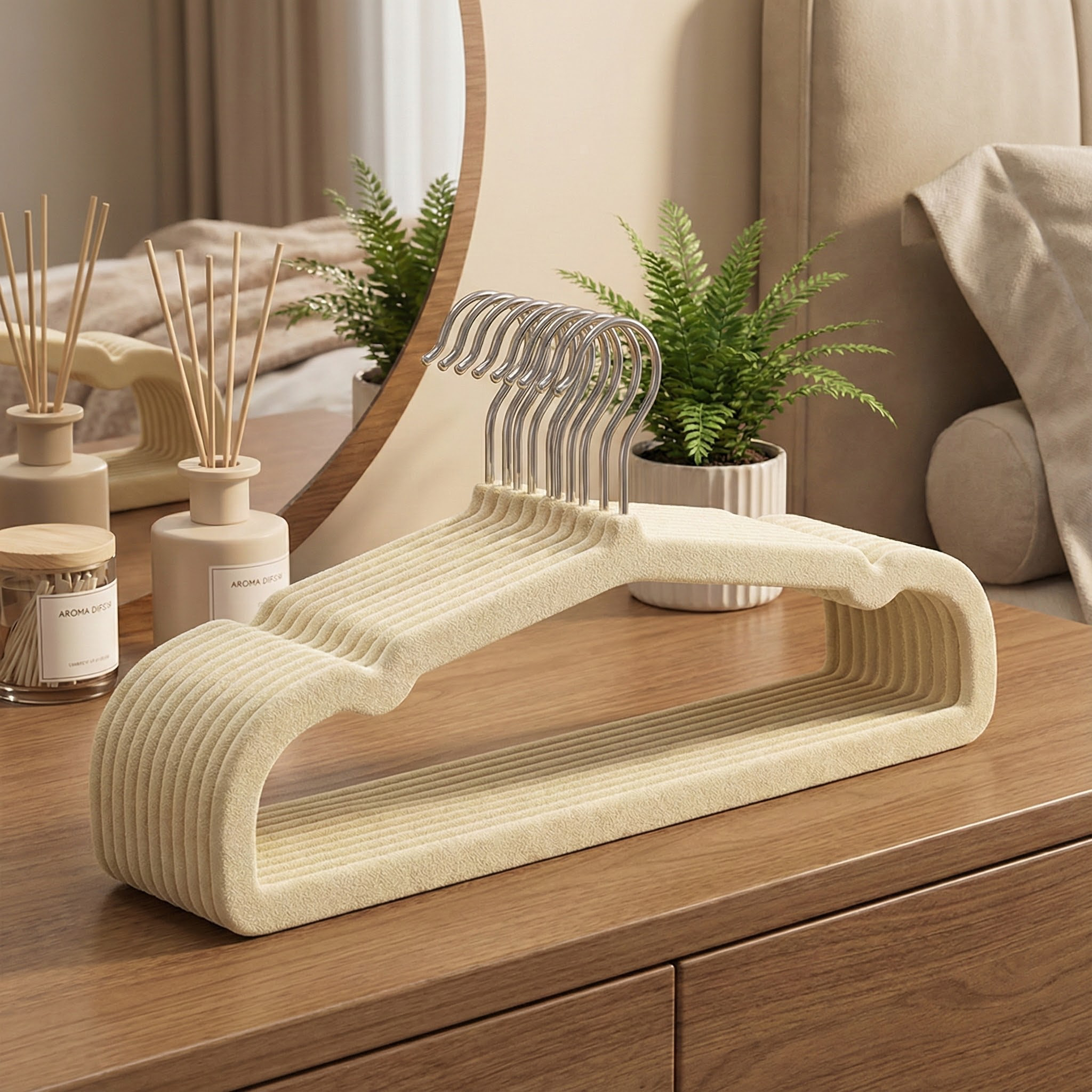 植绒衣架痕防肩角防滑家用裤架