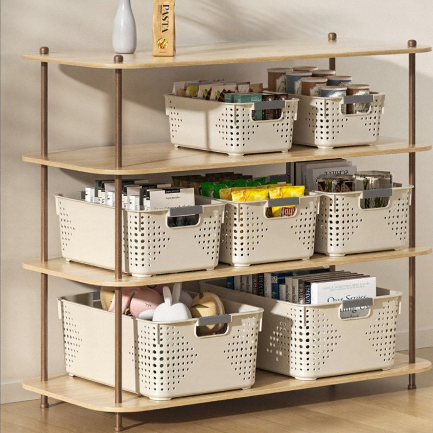 厨房橱柜杂物收纳筐家用塑料置物篮零食储物箱宿舍衣柜衣服整理fh,收纳整理,橱柜收纳筐,淘宝优惠券,粉丝福利购,淘宝优惠卷