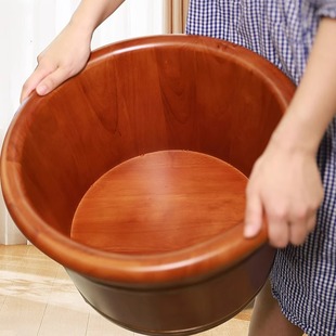 木桶足浴桶洗脚木桶圆边木质加厚洗脚盆橡木泡脚桶天然实木家用