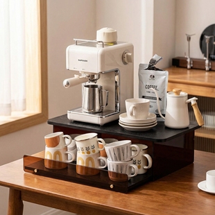 桌面杯架咖啡机置物架台面多层收纳柜家用防尘收纳多功能收纳架子