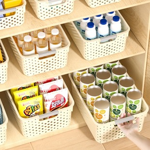 零食杂物收纳箱玩具整理筐家用塑料储物盒厨房橱柜篮子桌面置物箱