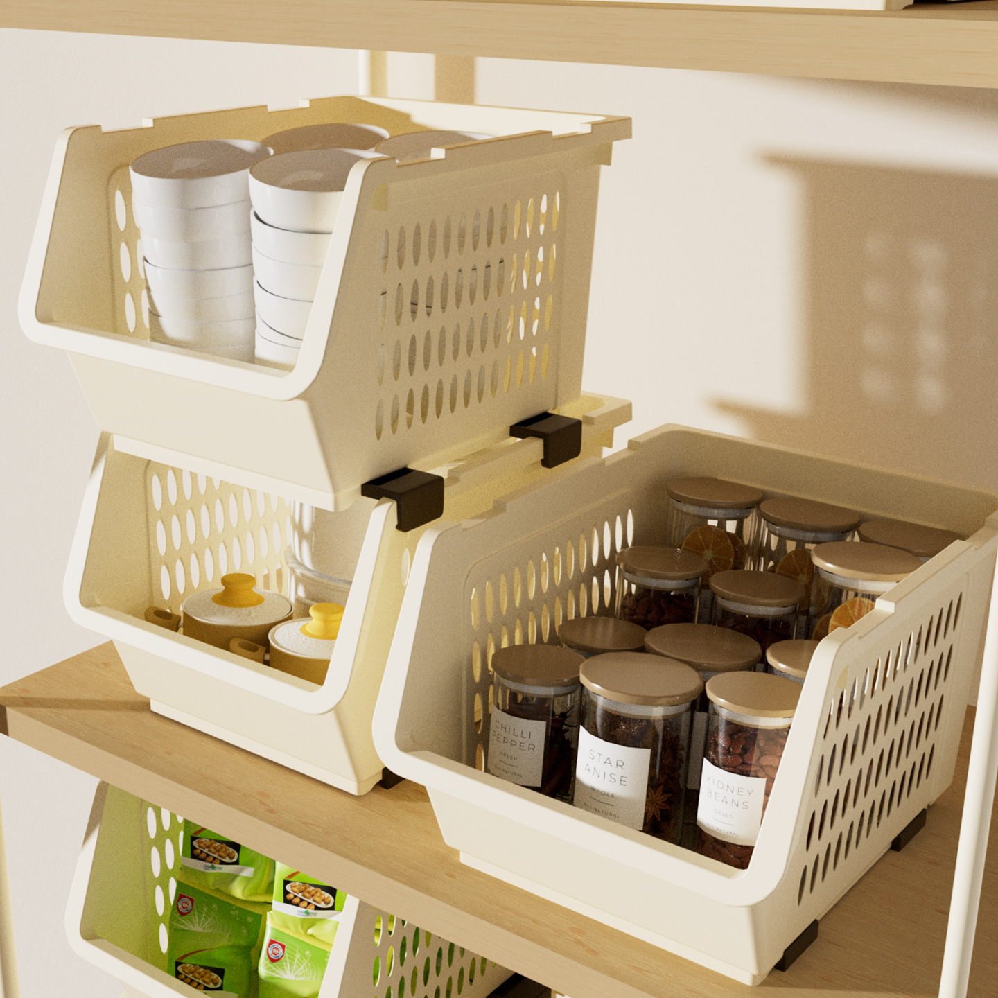 零食玩具杂物收纳筐可叠加置物