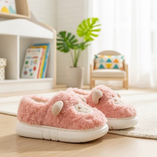 男童女童小童宝宝拖鞋 儿童棉拖鞋 棉鞋 冬季 室内家居毛毛秋冬毛拖鞋