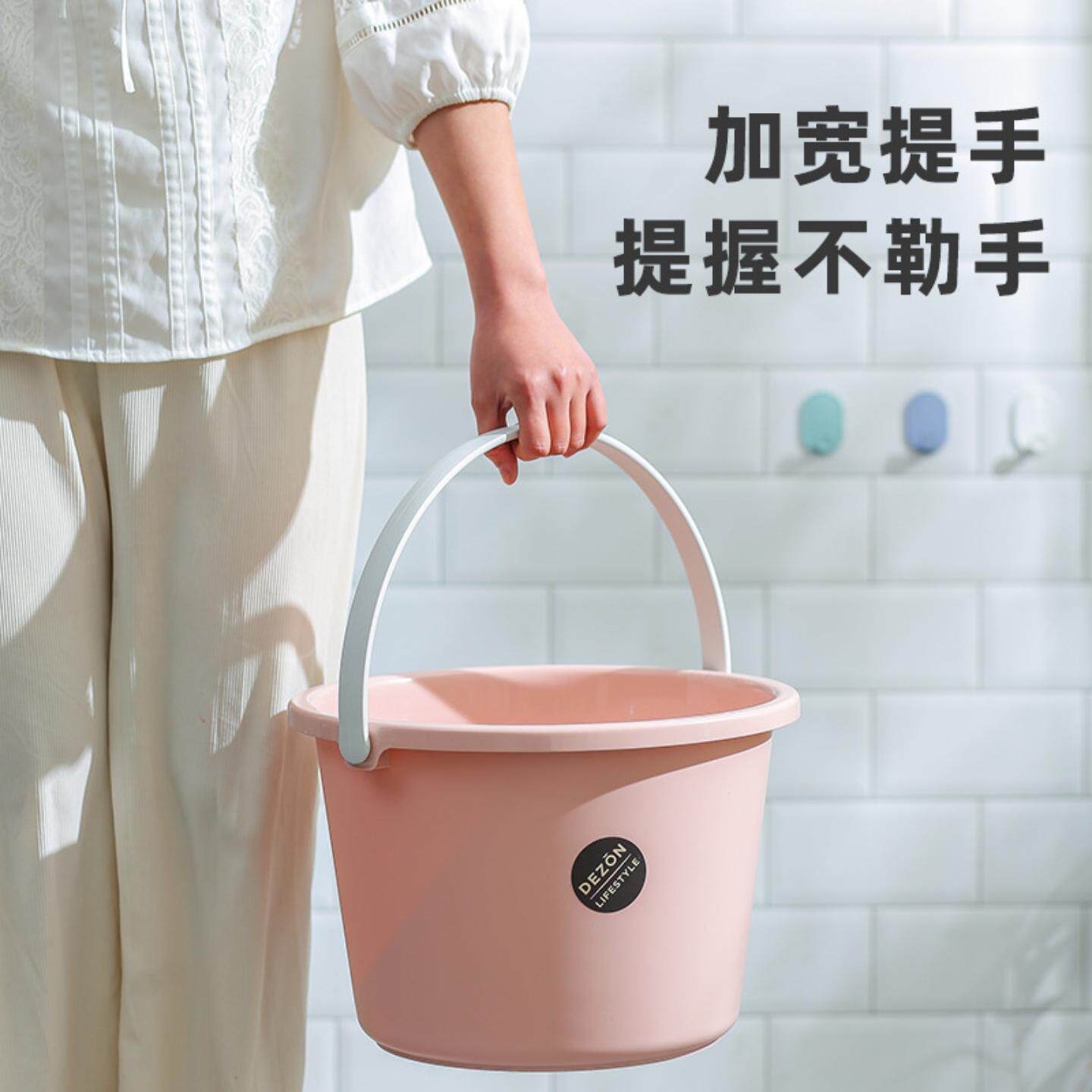 加厚圆形手提家用塑料圆桶带盖图片