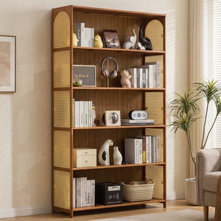 落地书柜一体靠墙学生家用书架落地置物架客厅收纳多层储物柜家用