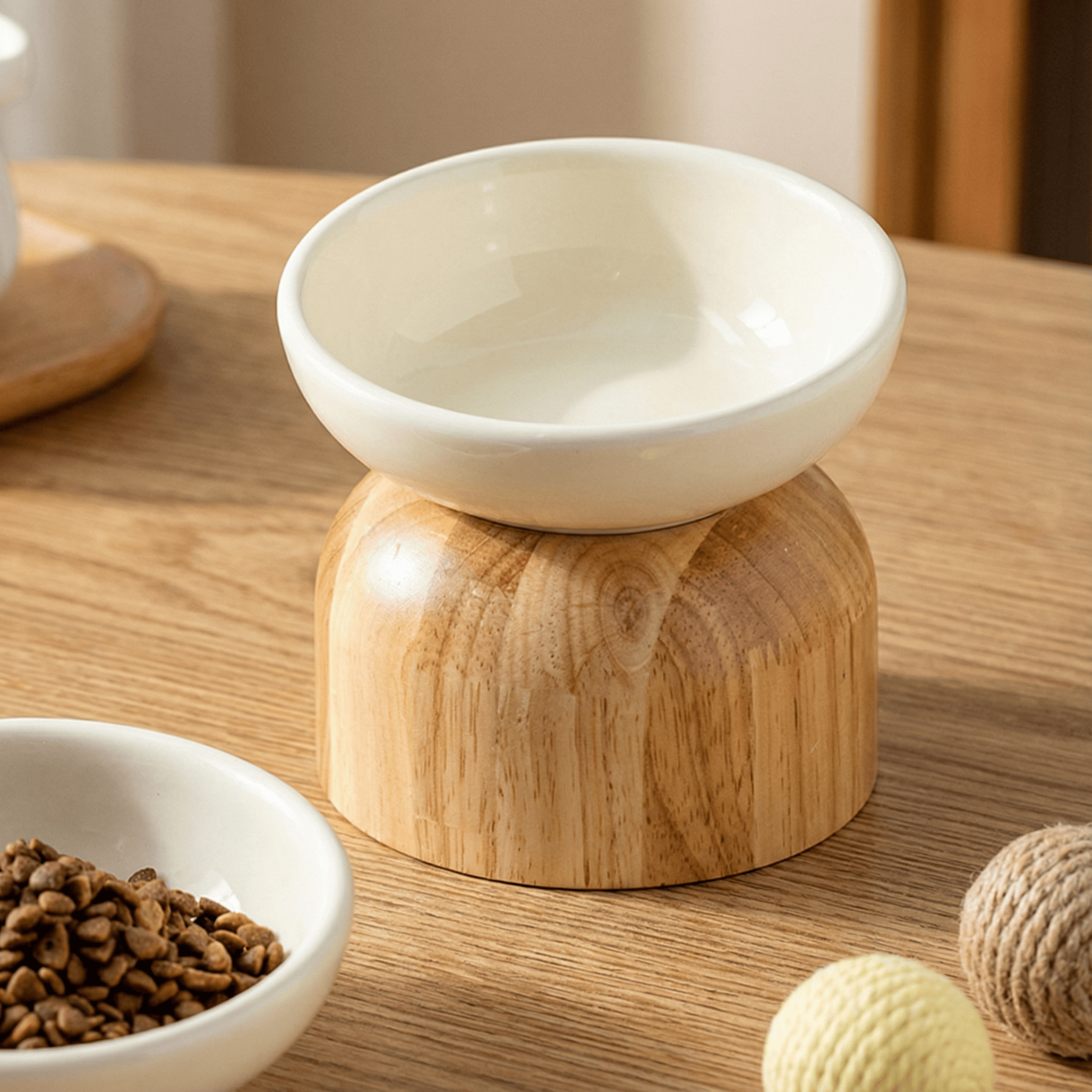 简约纯色斜口碗带木墩家用陶瓷宠物碗防打翻猫碗狗碗护颈水碗食盆,宠物/宠物食品及用品,猫狗碗/慢食碗,淘宝优惠券,粉丝福利购,淘宝优惠卷