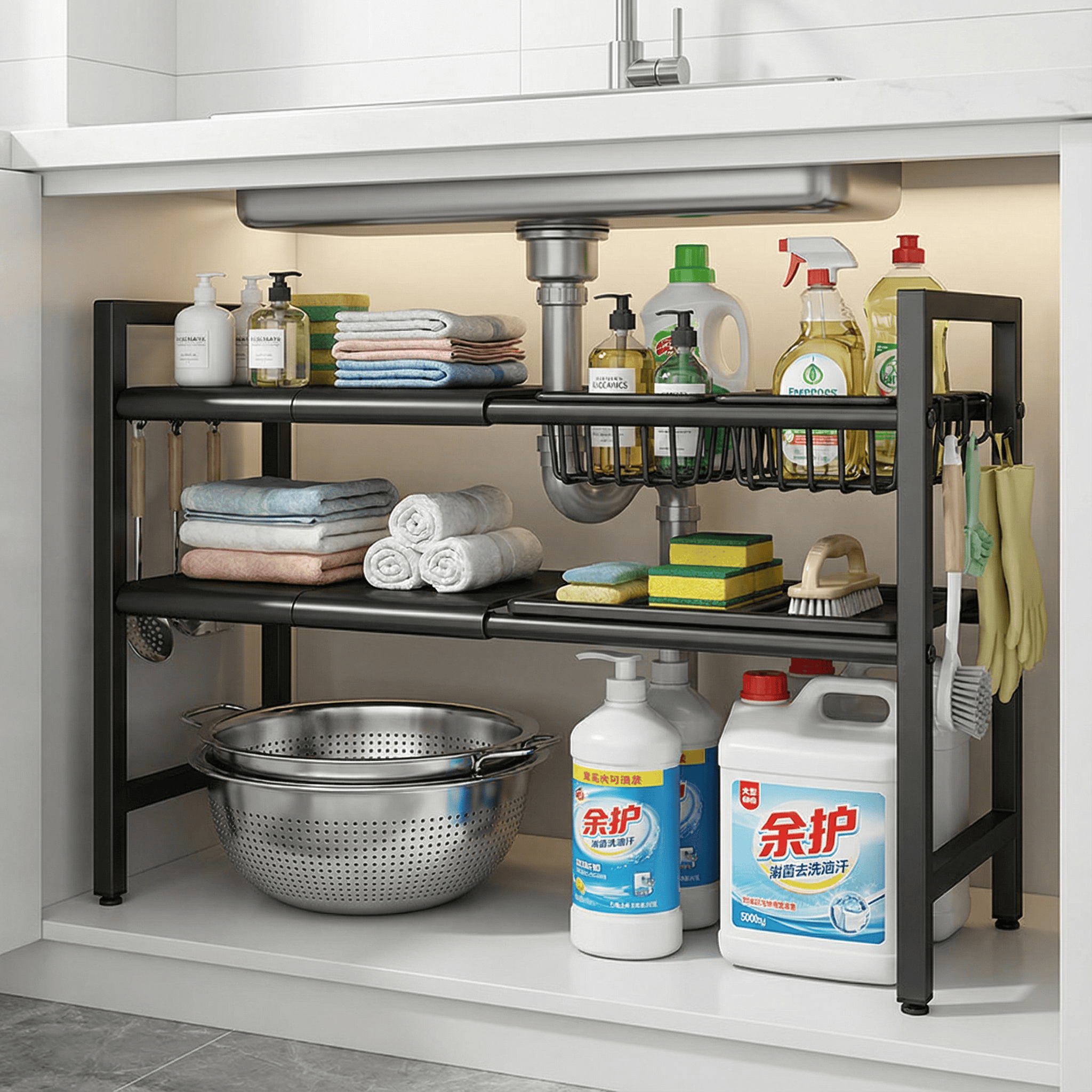 厨房置物架分层橱柜下水槽多层放锅具架多功能碗碟沥水收纳架家用,厨房/烹饪用具,厨房置物架/置物柜/角架,淘宝优惠券,粉丝福利购,淘宝优惠卷