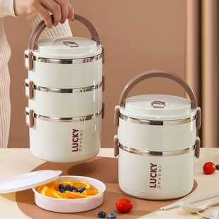 多层保温饭盒食品级大容量双层保温饭盒带盖上班学生户外饭盒塑料