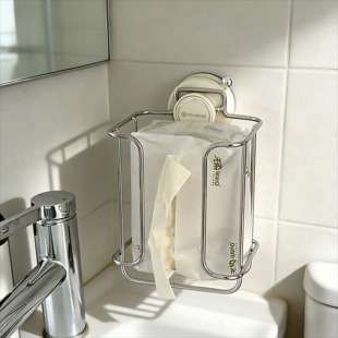 不锈钢餐巾纸纸巾架免打孔壁挂式 橱柜用纸挂架湿纸巾收纳架多功能