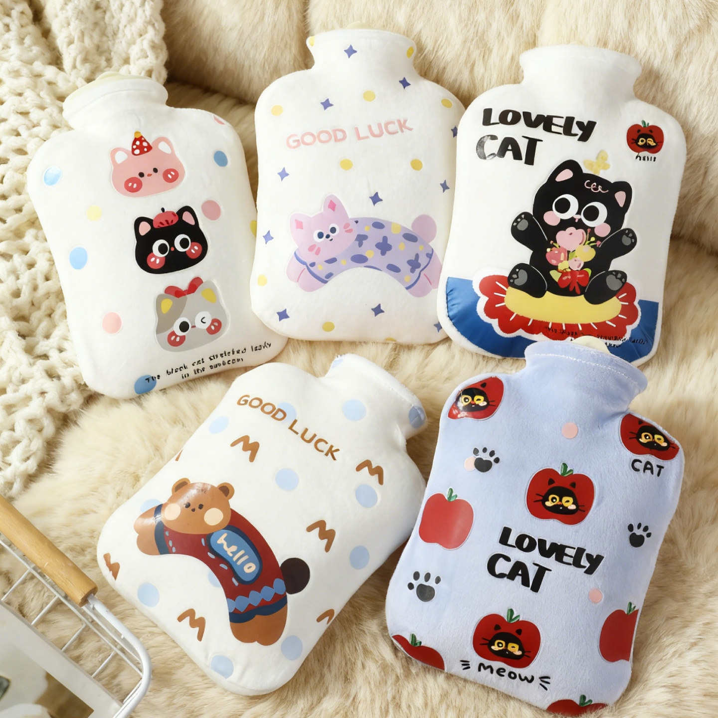 注水热水袋暖水袋新款可爱毛绒暖手宝大号加厚敷肚子学生宿舍专用,居家日用,热水袋,淘宝优惠券,粉丝福利购,淘宝优惠卷