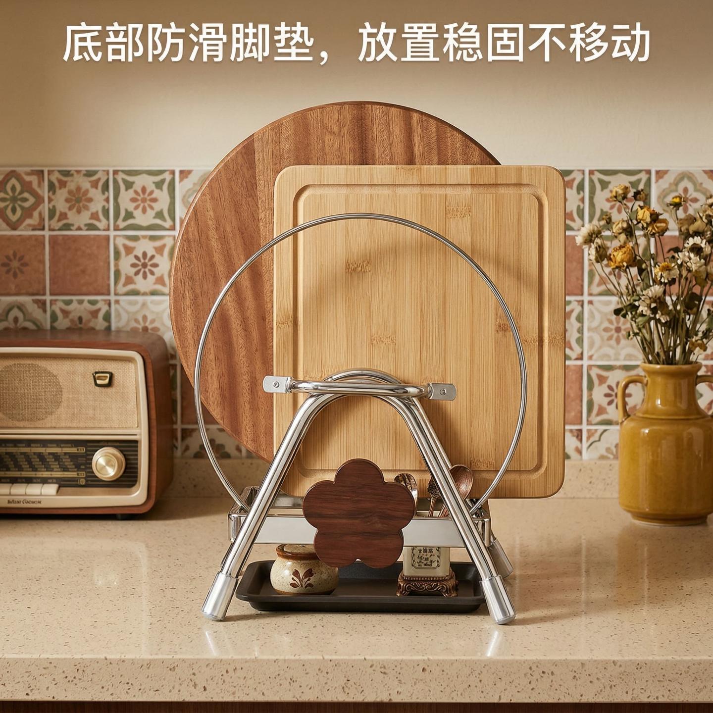 中古风加厚菜板架厨房置物架台面图片