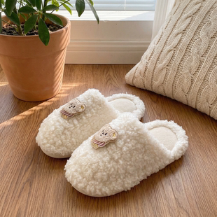 棉拖鞋家居秋冬新款超暖和卡通休闲拖鞋女宿舍耐磨轻便毛毛月子鞋