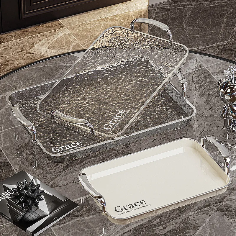 家用高档水杯茶杯收纳餐盘轻奢水果零食盘托盘长方形茶盘客厅,餐饮具,餐用托盘,淘宝优惠券,粉丝福利购,淘宝优惠卷