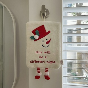 green 圣诞氛围加厚可挂立体小脚超强吸水擦手巾 house