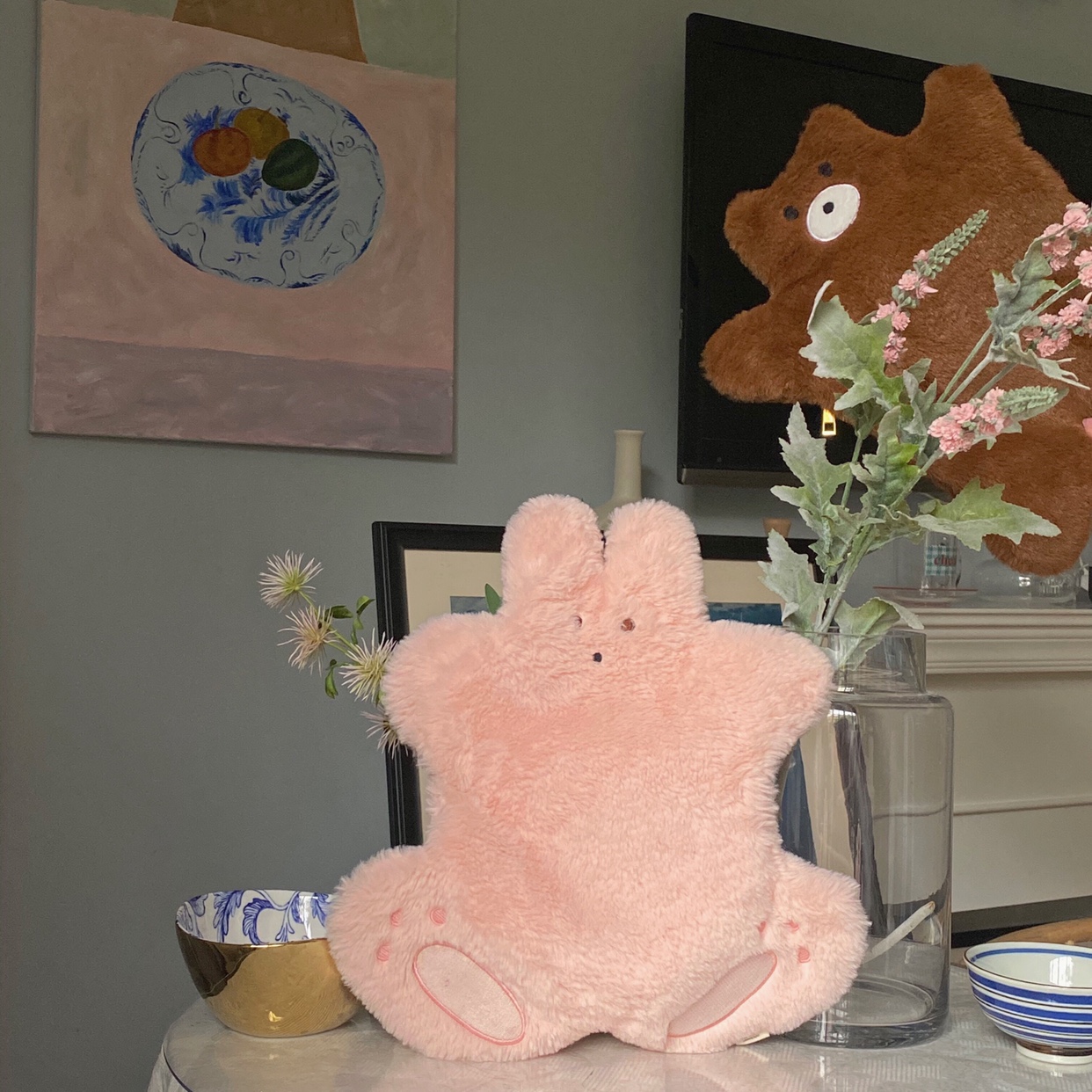 形兔熊插手毛绒充电热水袋暖手宝