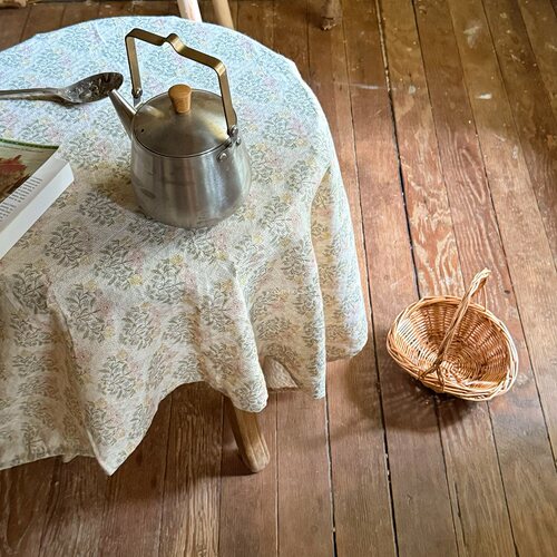 green house * 法式复古提花全棉米黄花藤桌布盖布野餐布背景布