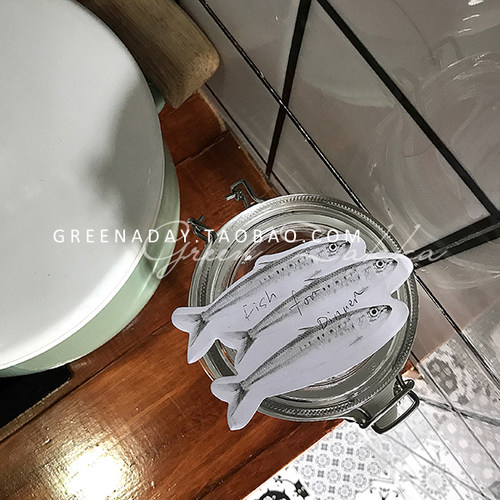 鱼罐头便携厨房即时贴