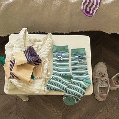 四季棉袜女袜中筒袜子