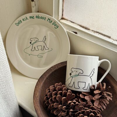 green house * 只聊猫狗手绘线条插画陶瓷咖啡杯早餐盘