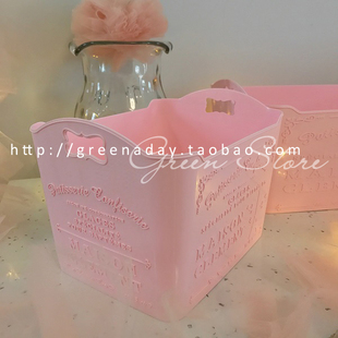 *green house*粉色软妹子收纳盒桌面化妆品内衣收纳盒