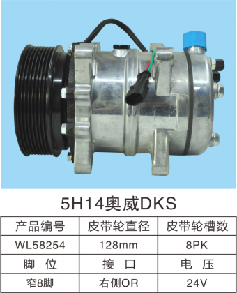 2022新款5H奥威DKS汽车空调压缩机冷气泵 汽车零部件/养护/美容/维保 压缩机及空调部件 原图主图