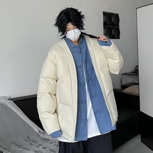 潮盘扣假两件棉服男立领外套男生加两件面包服夹克 MA248 P145图片