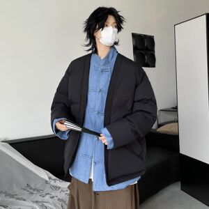 潮盘扣假两件棉服男立领外套男生加两件面包服夹克 MA248 P145图片