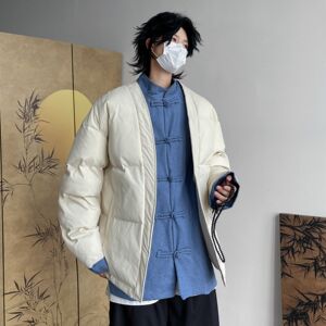 潮盘扣假两件棉服男立领外套男生加两件面包服夹克 MA248 P145图片